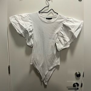 Zara white puff sleeve body suit!